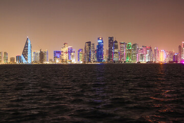 Cityscape at night - Doha, Qatar