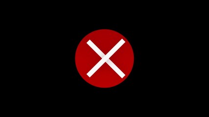 Bold red circle X symbol Sense of error, Rejected cancellation, or prohibition digital interfaces Wrong warning to signal mistake blocked action. Error, stop, failure, cancellation. access code error