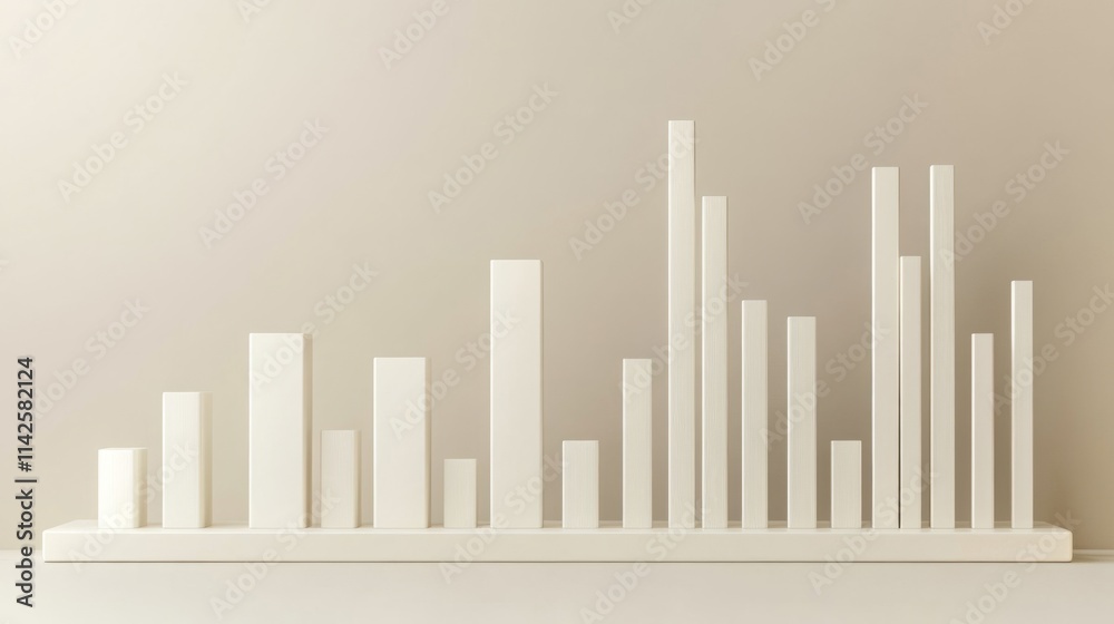 Leinwandbilder minimalist white bar graph displaying data trends and insights