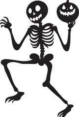 halloween skeleton with a skull