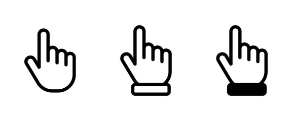 Hand cursor icon set
