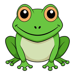 green frog isolated on white