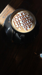 close up of latte