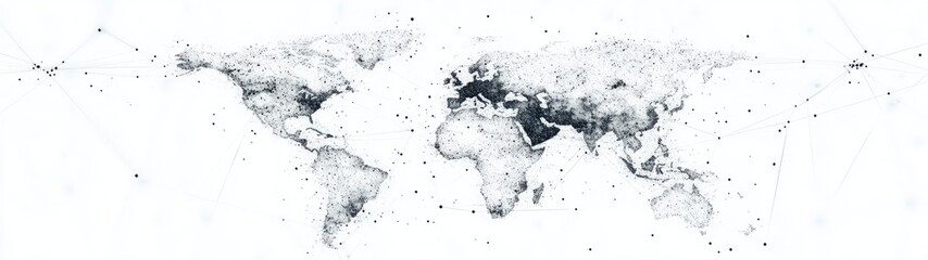Obraz premium Abstract world map with connecting lines.