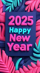 Modern 3D Glow for Happy New Year Celebration