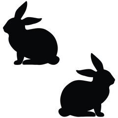 Bunny Silhouette, Bunny Vector Silhouette, Bunny cartoon Silhouette, Bunny illustration, Bunny icon Silhouette, Bunny Silhouette illustration