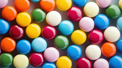 Obraz premium Close-Up of Colorful Candy With Glossy Surface and Holes