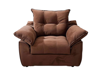 Fabric Large Sofa Chair Accent Isolated on Transparent Background