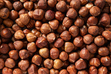 Hazelnut background close up