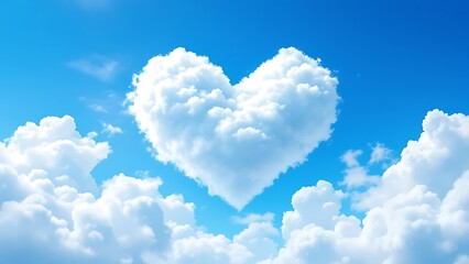 Clouds in the shape of a heart in a blue sky. Love in the clouds