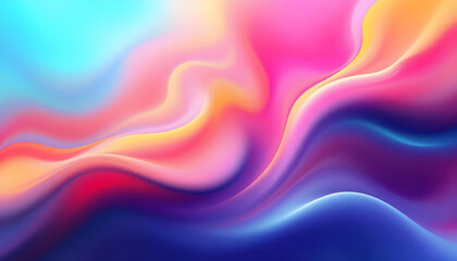 Obraz premium Abstract wave lines pattern dynamic colorful light flowing isolated on black background design element in the concept of music. Iridescent wavy liquid blob in a bold holographic style background