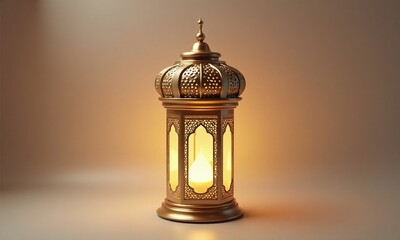 Ornate golden lantern intricate geometric patterns warm glowing