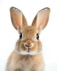 Portrait d'un b&eacute;b&eacute; lapin - lapineau sur fond blanc