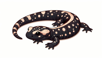 Obraz premium A beautifully illustrated Chinese giant salamander with a striking black and cream pattern.