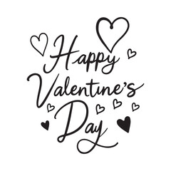 Valentines Day romantic lettering. Calligraphic design for print cards. Happy valentines day