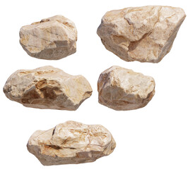 boulder limestone isolated on transparant background. 3d illustration © imaginerender
