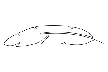 Bird feather continuous one line drawing of bird feather icon  Isolated on white background vector illustration
