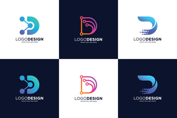 Set Of Letter C Connect logo design