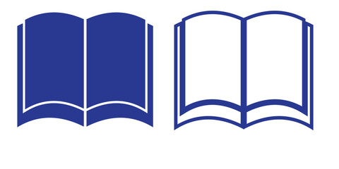 Book icon set. open book icon vector. ebook icon