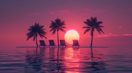 Tranquil poolside atmosphere after a celebration  a generative ai perspective on relaxation