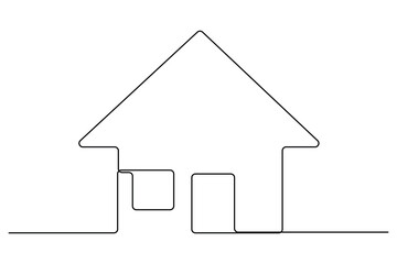 House continuous one line drawing of house icon  Isolated on white background vector illustration
