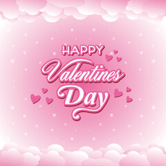 Happy Valentine's day background with Heart  hand lettering typography poster
