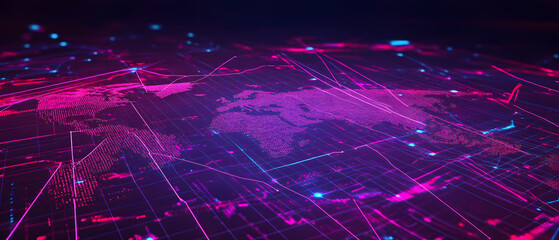 Digital global connectivity visualization virtual space infographic representation high-tech environment abstract view data concept