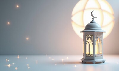lantern Islamic architecture Ramadan crescent moon soft