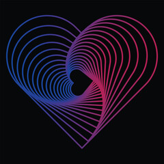 Love blue pink gradient vector in black background