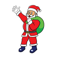 Christmas happy Santa Claus cartoon character
