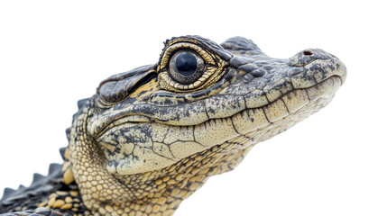 Fototapeta premium Alligator side view reptile animal lizard isolated on a white background