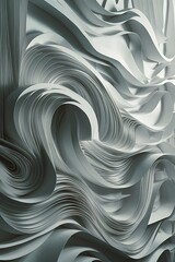 Obraz premium Paper art cartoon abstract waves paper carve background modern origami design template paper cut background abstract realistic paper decoration for design textured