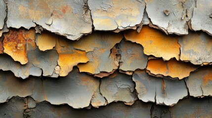 Obraz premium Gray and Orange Peeling Paint Abstract Texture
