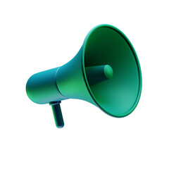 3D announcement speaker megaphone Icon isolated on Transparent Background minimalist design