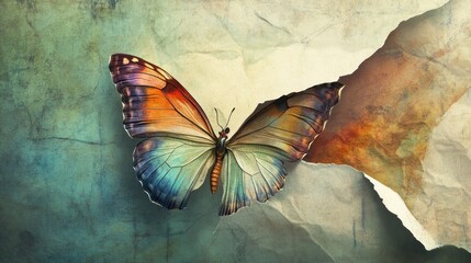 Butterfly Emerging from Paper