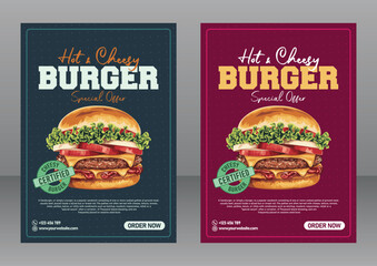 A4 Size Buger Food Menu Poster For Marketing Purposes, Food Poster, Food Banner, Food Flyer, Restaurant Poster, Restaurant Banner, Restaurant Flyer