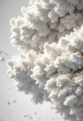 Fluffy terry material hovering over seamless white background, Levitate, Quiet, Weightless, Copyspace