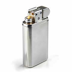 metal lighter on white background