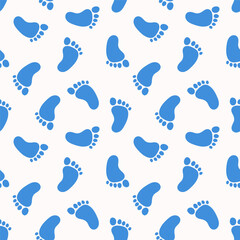 Seamless pattern with blue feet
