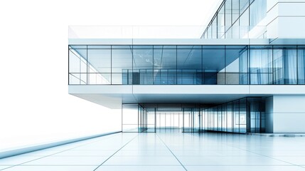 Obraz premium Modern Architecture Glass Building Exterior Design with Clean Lines and Open Space