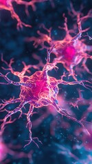 A vibrant view of neurons showcasing intricate connections and vibrant colors.