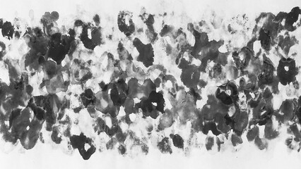 Ink wash texture. Abstract black ink. Watercolor illustration with transparent background.