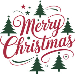 Merry Christmas  lettering text symbol vector illustration