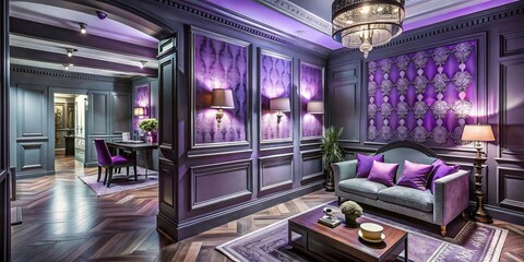 Gray Purple Wallpaper Architectural Photography: Modern Interior Design Textures & Patterns