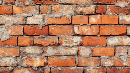 Fototapeta premium Weathered Red Brick Wall Texture Background