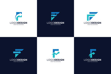 Letter F Financial Logo Design Collection