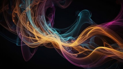 Vibrant abstract smoke art: colorful swirls and flowing motion.