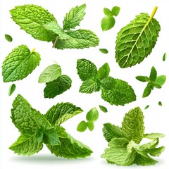 Fresh Mint Leaves Collection.