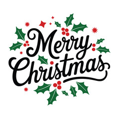 Simple Merry Christmas Typography Design 