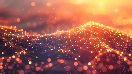 Obraz premium Glowing Mountain of Data: A Digital Landscape